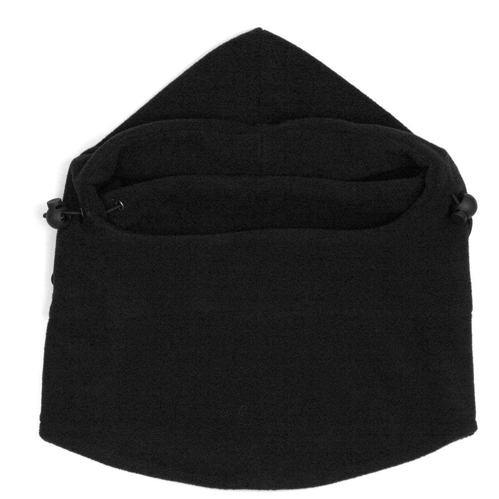V3E Girl's & Women's 6-in-1 Multi-function Thermal Fleece Balaclava Hood Police Swat Ski Bike Wind Stopper Face Mask (Black)-(Pack of 01) 2