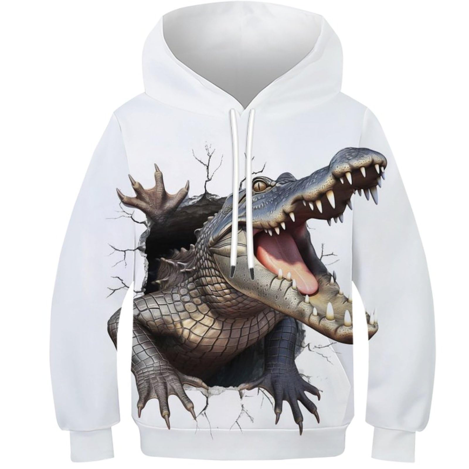 KHHKJBVCE Boys Girls Hoodies Crocodile Teenager 3D Novelty