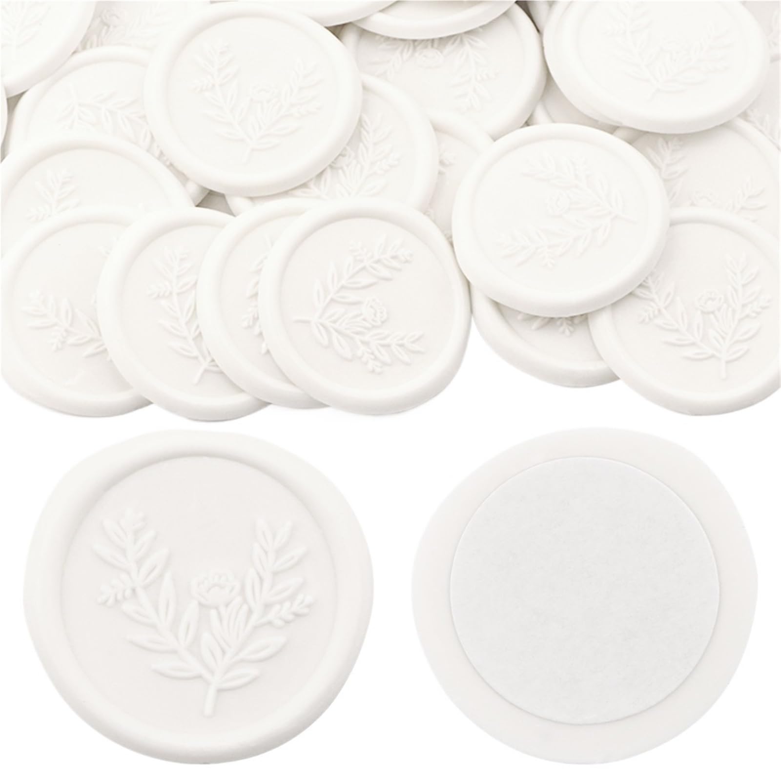 Efrjuwi Color 01 Wax Seal Stickers 25Pcs Flowering Branch Style Self-Adhesive Wedding Invitation Envelope For Decorating Cards