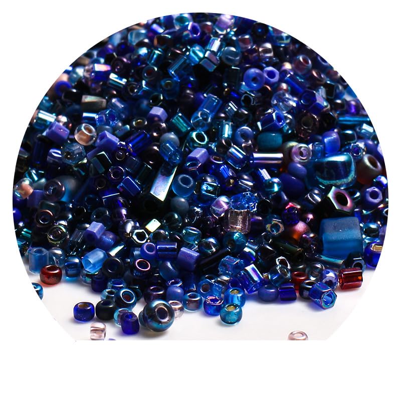 Yurosiay Pack of 1000 Glass Horn Beads Mix Glass Bugle Pen Beads Tubes Sticks Beads Spacer Beads Signal Horn Beads for Bracelet Necklace Jewellery Making Embroidery DIY Crafts