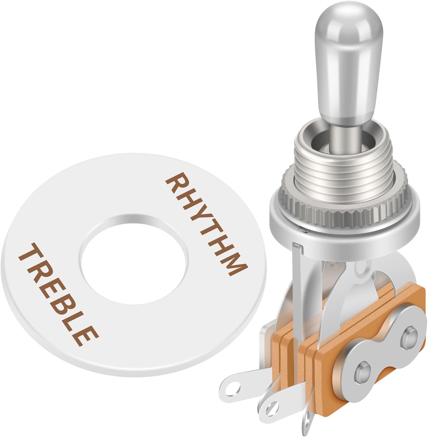 DaierTek 3 Way Guitar Toggle Switch Black + Guitar Toggle Switch 3 Way Silver