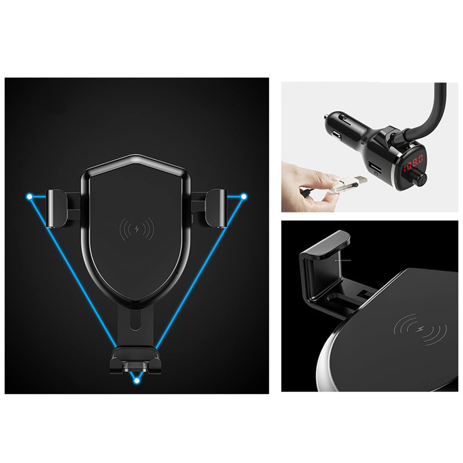 Voiture sans Fil Voiture Bluetooth mp3 Lecteur Bluetooth Mains Libres transmetteur FM