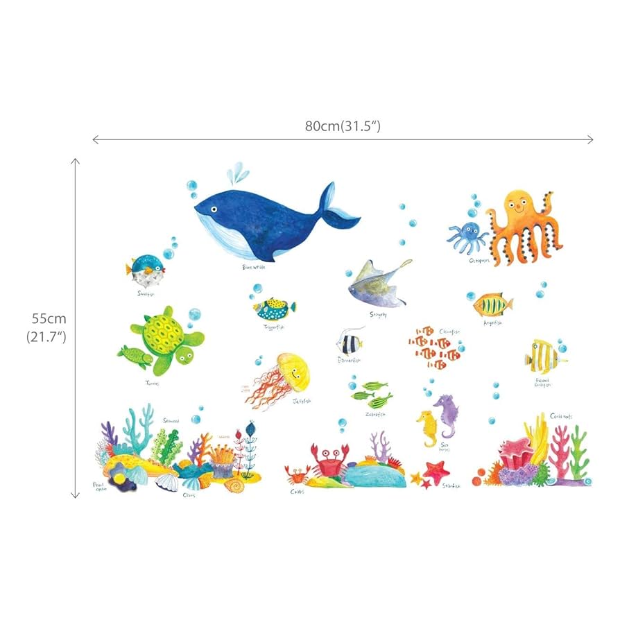 Amazon.co.jp: DECOWALL DS-8027 海の中 海の生き物 (小