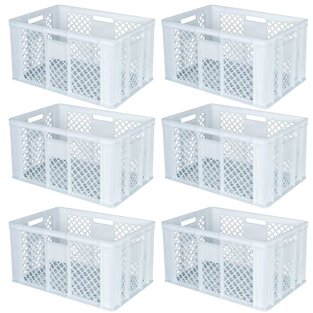 Lot de 6 caisses de boulangerie Blanc 600 x 400 x 320 mm