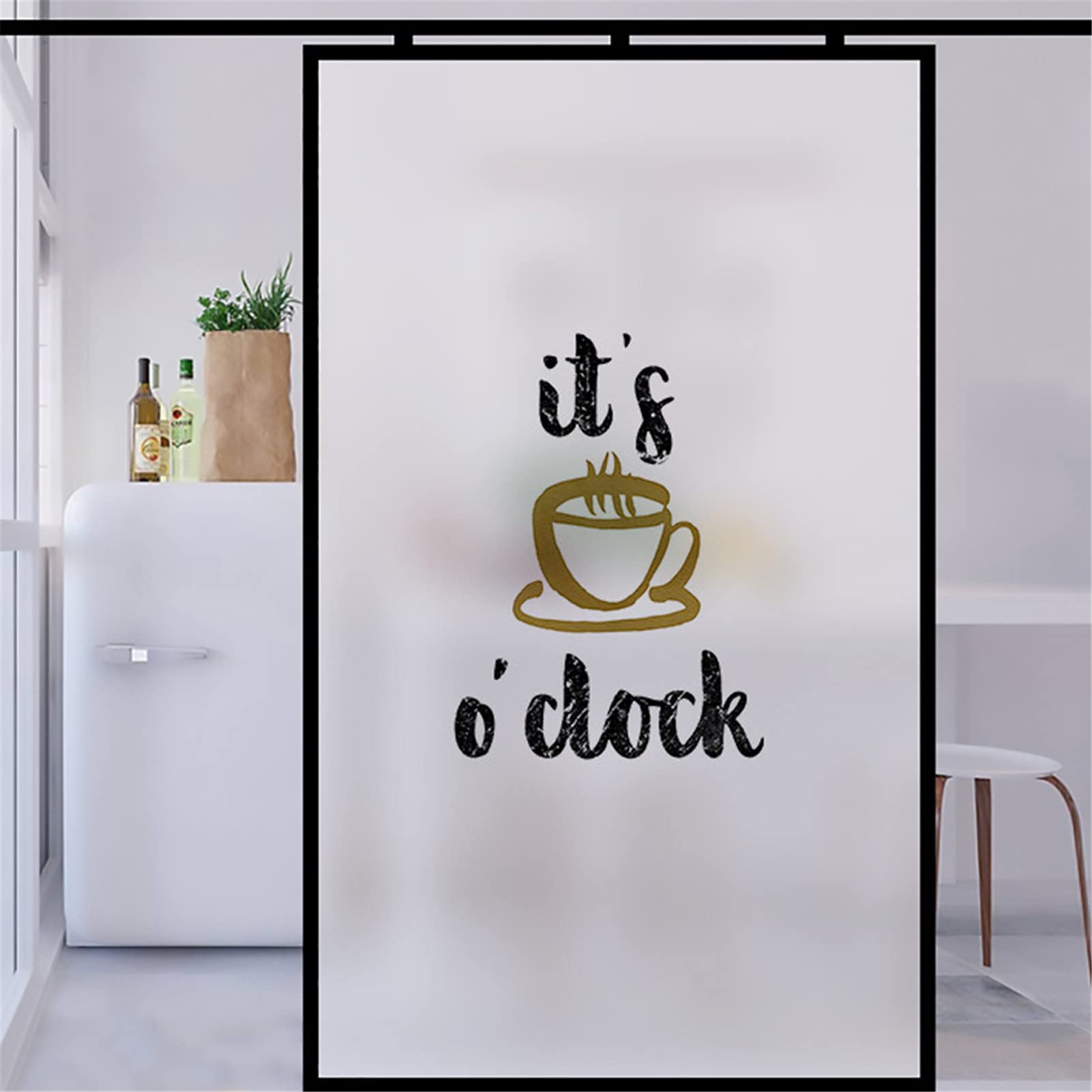 Xqkxhz 5 Kitchen Window Privacy Film No Glue Static Cling Opaque Film Frosted Stained Glass Window Film Uv Blocking Heat Control Glass Sticker For Kitchen Dining Room Cafe Decoration,,0X100cm
