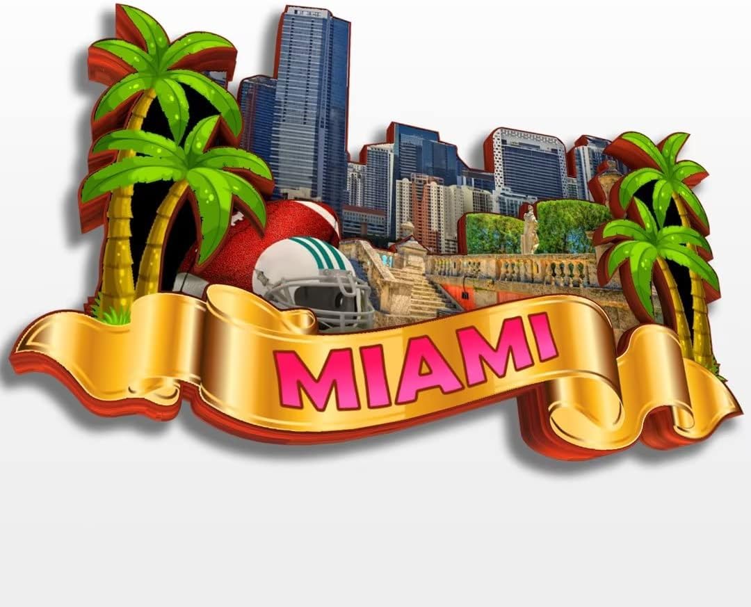 Miami Florida USA America Fridge Magnet Wooden Collection 3D Wood Handmade Travel City Souvenirs Refrigerator Magnet Home Decoration Gift -168