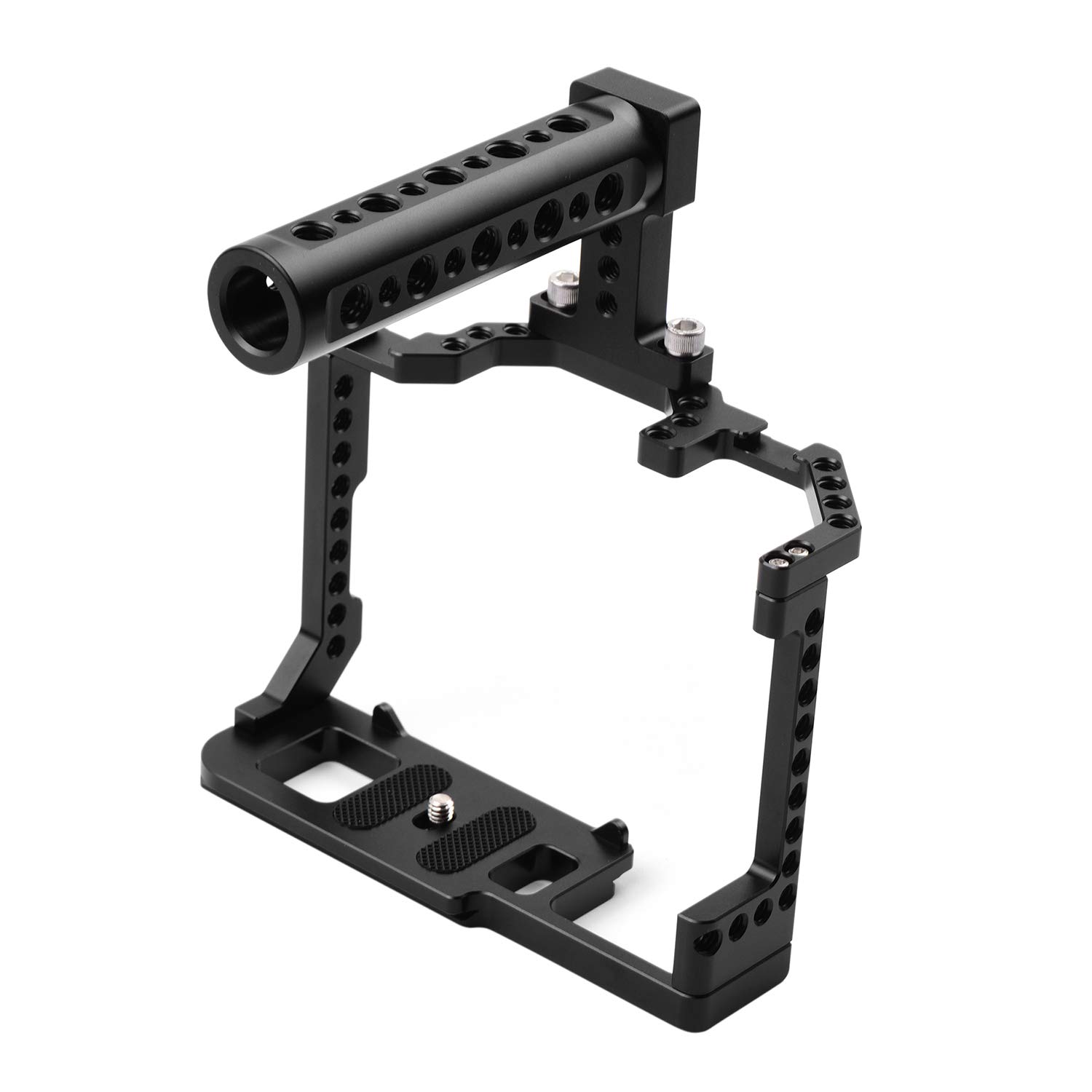 DSLR Cage Aluminiowa platforma wideo z podwójnymi uchwytami na zimną stopkę 1 4-calowa śruba - bezpieczna pusta kamera do 90D 80D 70D