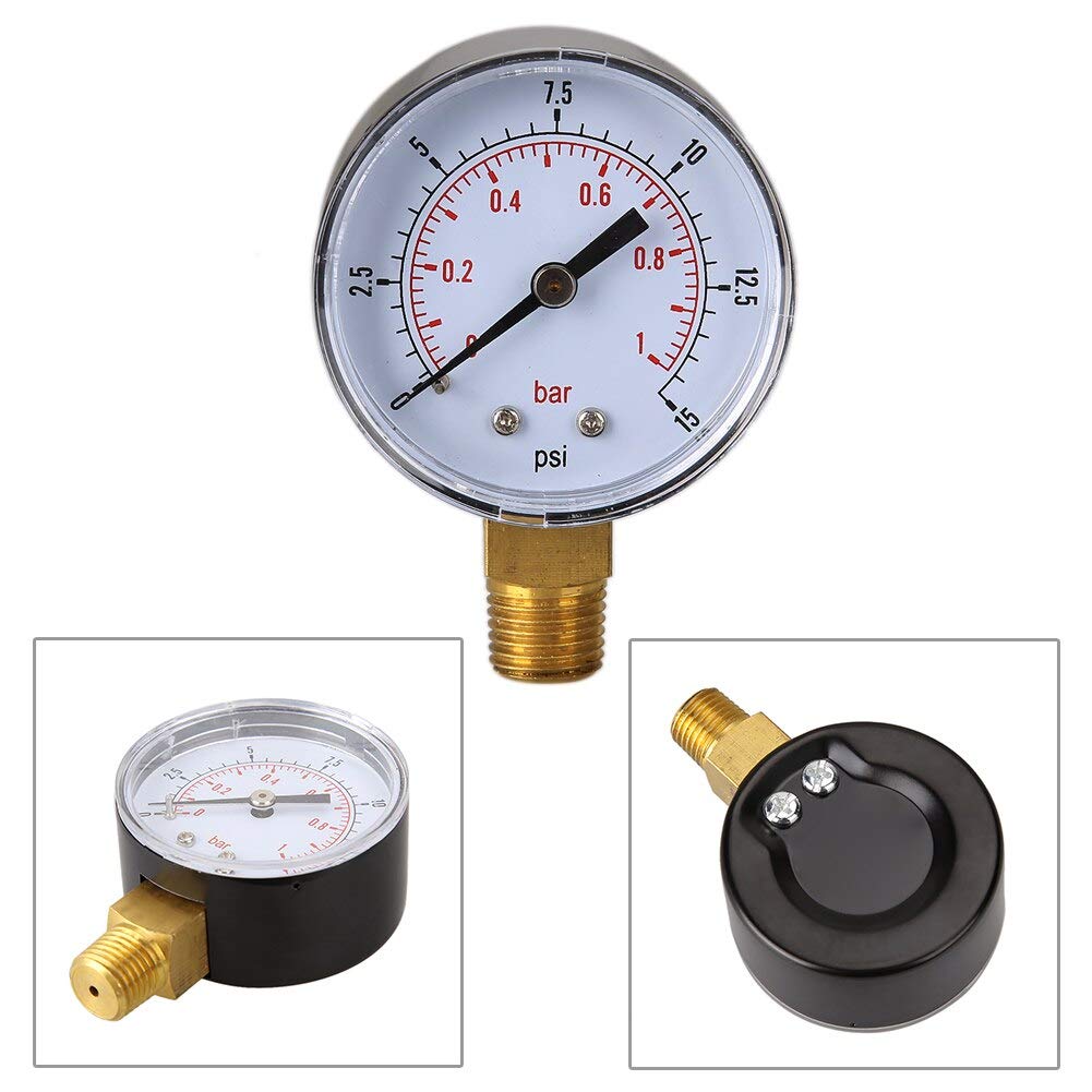 Manómetro 0/15 PSI 0/1 Bar, medidor de presión de combustible, compresor de aire, medidor de presión hidráulica, manómetro de doble escala