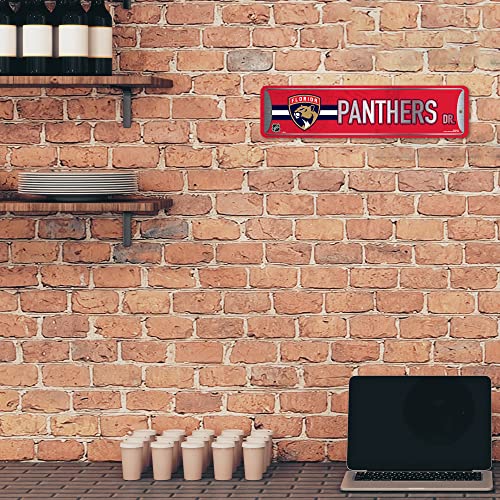 Rico Industries NHL Hockey Florida Panthers Metal Street Sign 4" x 15" Home Décor - Bedroom - Office - Man Cave,Silver by Rico Industries - Used condition - Image 3