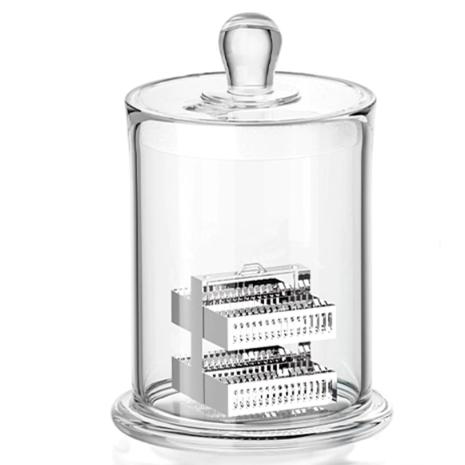 Glass Staining Jars and Rack 30-Slides Capacity Glass Staining Tank Clear Container for Laboratory Experiments