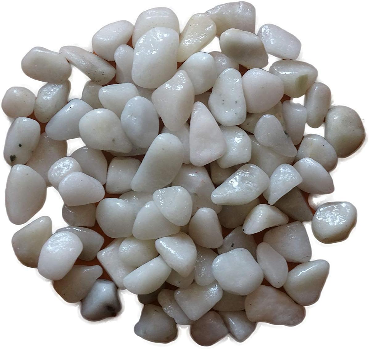 uniq 1Kg White Color Polished Marble Pebbles for Aquarium Substrate Garden Decor Plant Gravel Stone Pebble Chips