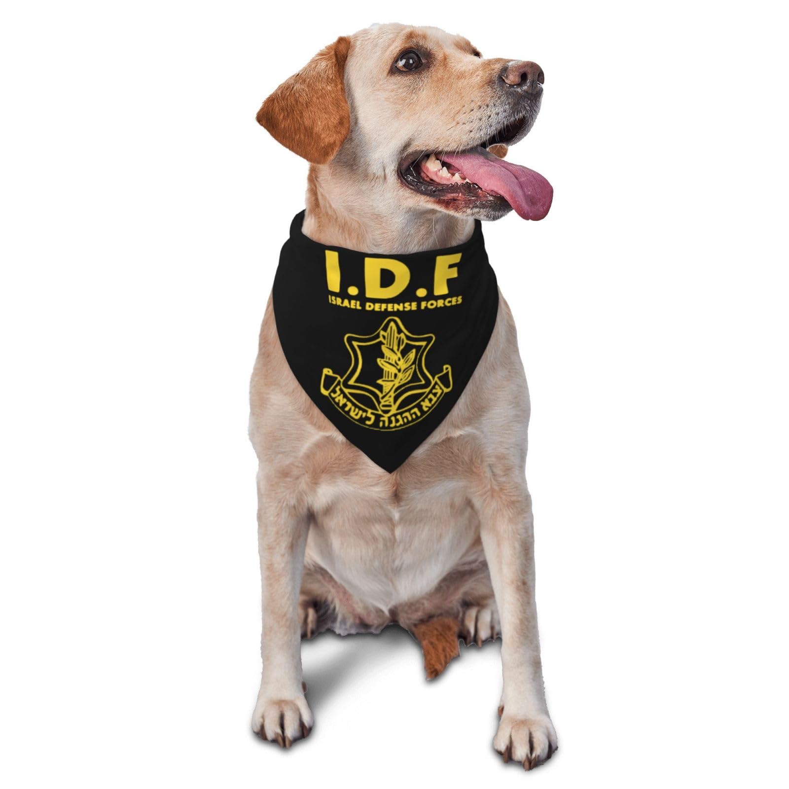 Rqwaaed IDF Israel Defense Forces Triangle Dog Bandana Scarf Accessories for Pet Bibs