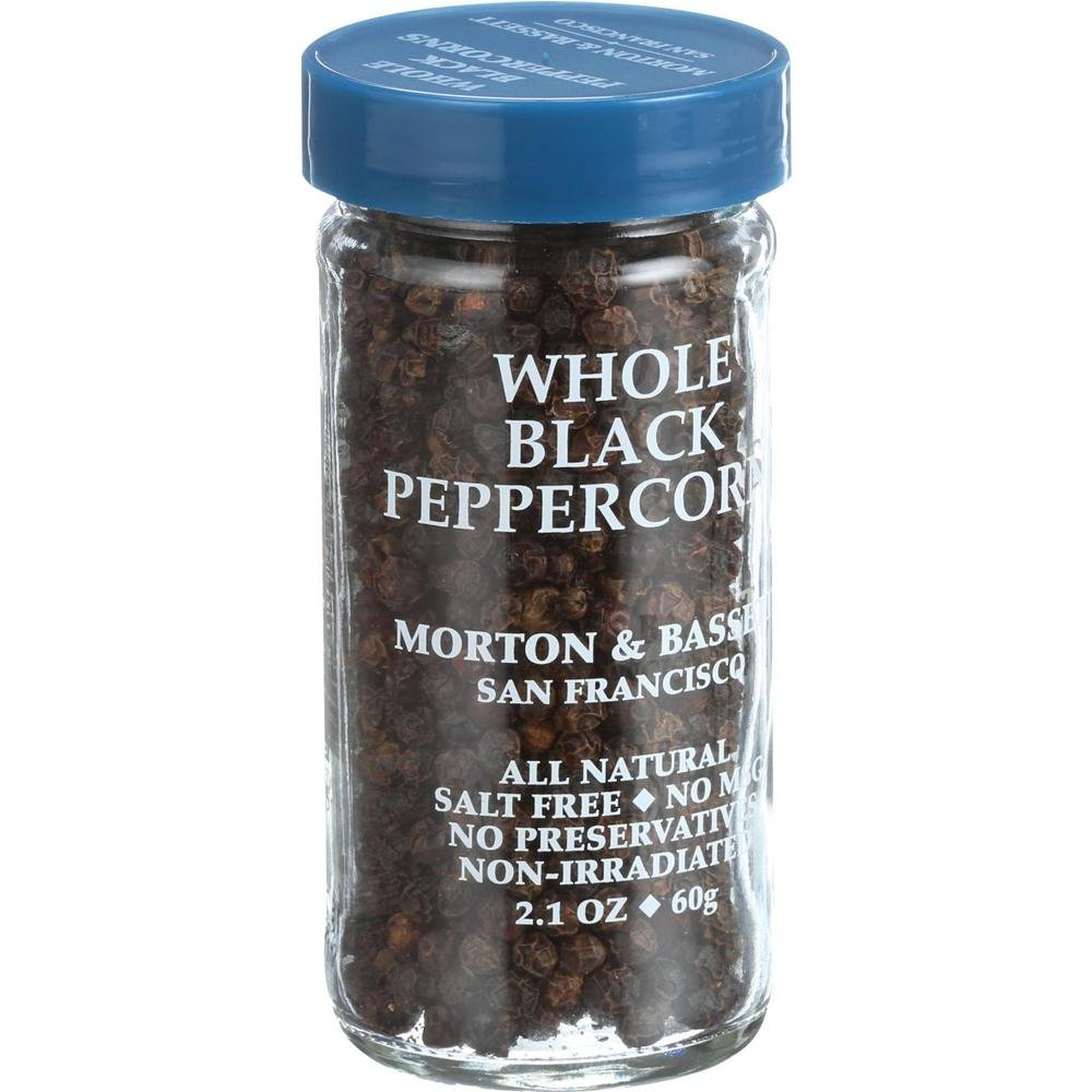 Morton & Bassett Whole Black Peppercorns, 2.1-Ounce jar
