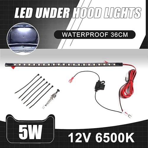 Miniatura 2 de Luz de trabajo debajo del capó, luces LED blancas para automóvil, kit de luz LED para debajo del capó, con encendido/apagado automático, universal