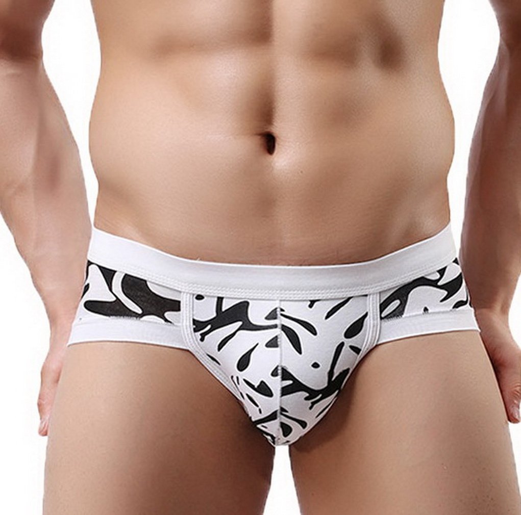YiyiLai Men Modal Low Waist Stretchy Boxers Underpants Pouch Briefs Spray L