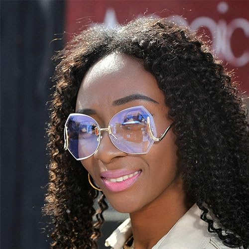 Miniatura 3 de mincldiseño único gafas de sol sin montura claro y color con caja