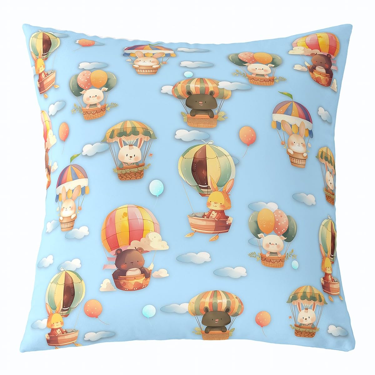 Cartoon Hot Air Balloon Throw Pillow Cover 18