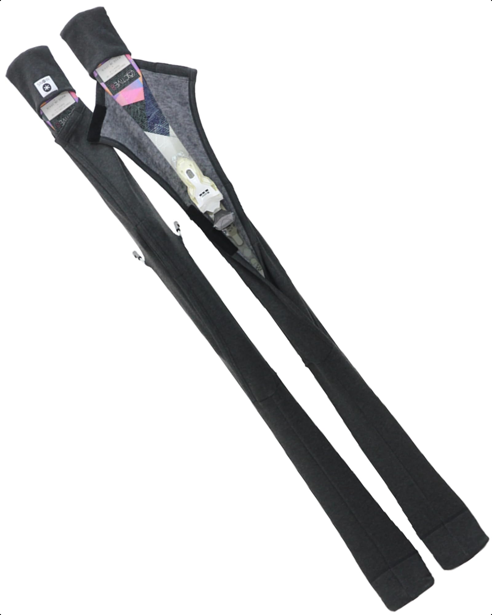 MONS Snow Skis Protection Fabric Soft Sleeve Cover Wide Open Easy Pack