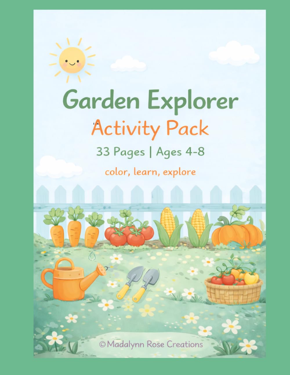 Garden Explorer Activity Book for Kids Ages 4–8: 33 Fun Spring Coloring, Movement & Learning Pages | Color, Learn, Explore