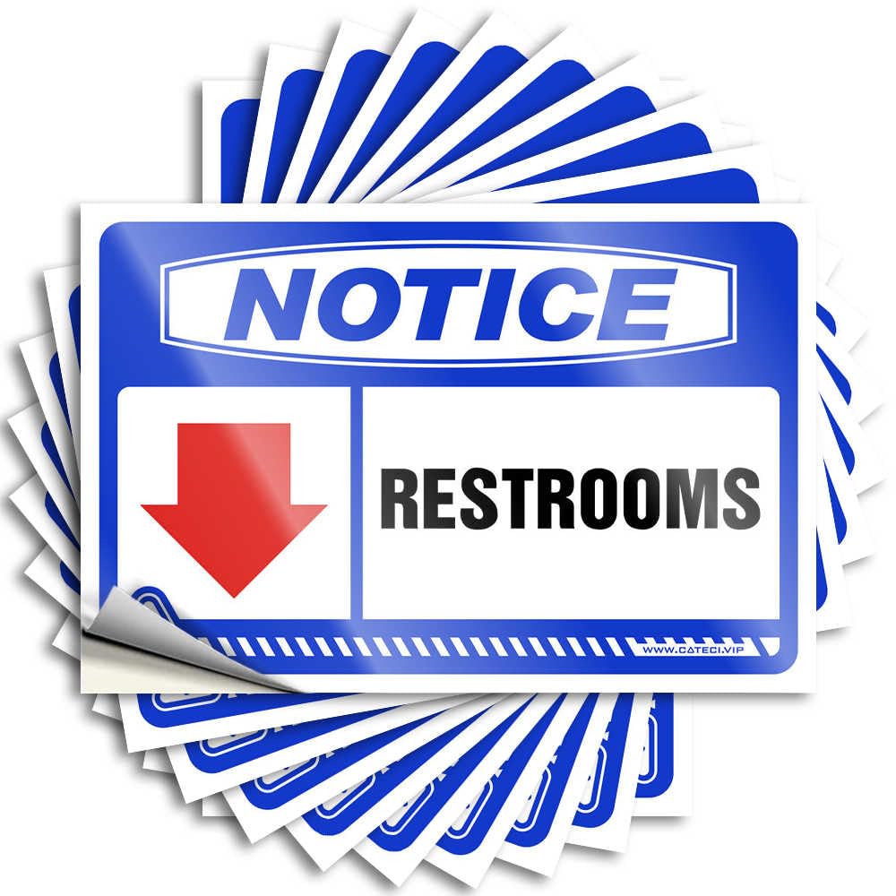Stickers Retro Kitchen Decor Easy Apply | Notice Restroom [Down Arrow] Reading Bottle Peel and Stick(8X12CM)