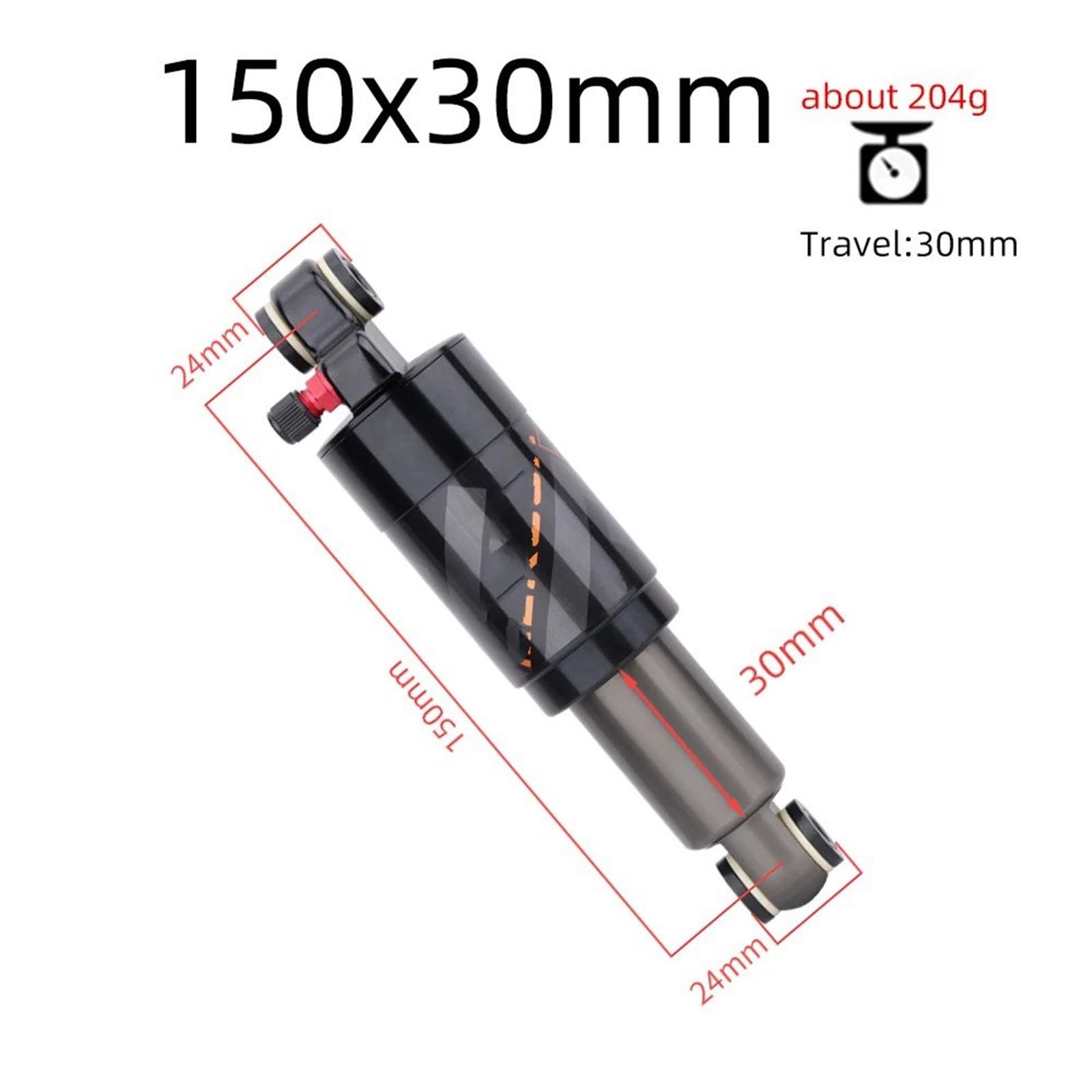 Amortiguador Eje Delantero Amortiguador Trasero Aleación para Bicicleta Montaña Plegable 125 Mm 150 Mm 165 Mm 190 Mm 200 Mm. Amortiguador Eje Trasero(150mm)