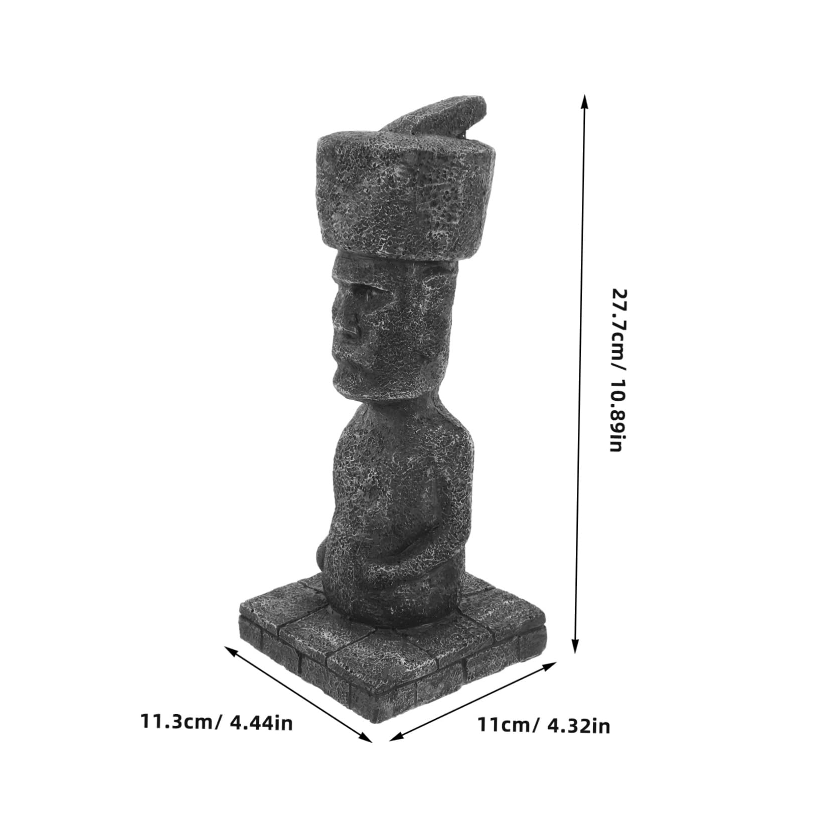 ULTECHNOVO Decorazione per Acquario in Resina, Statua Moai Stile Antico, Effetto Roccia Realistico, Facile da Disporre, per Acquario e Ufficio