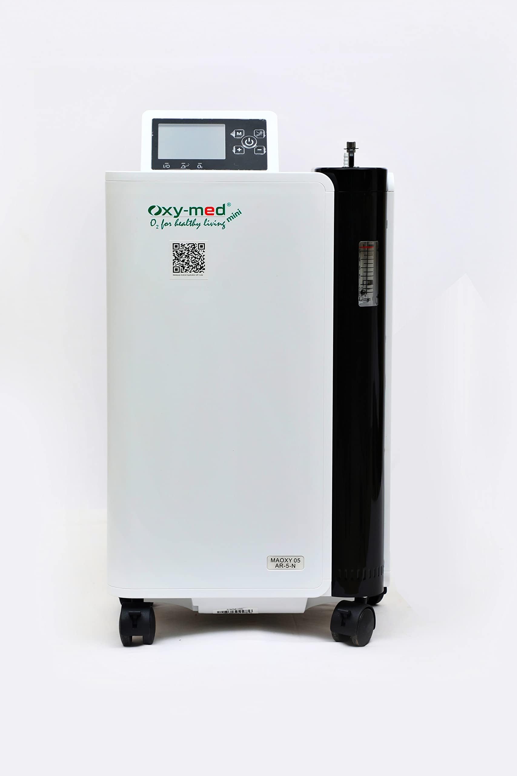 OXYMED OXYGEN CONCENTRATOR 0-5 LPM CAPACITY WITH 3 YR WARRANTY,white,black