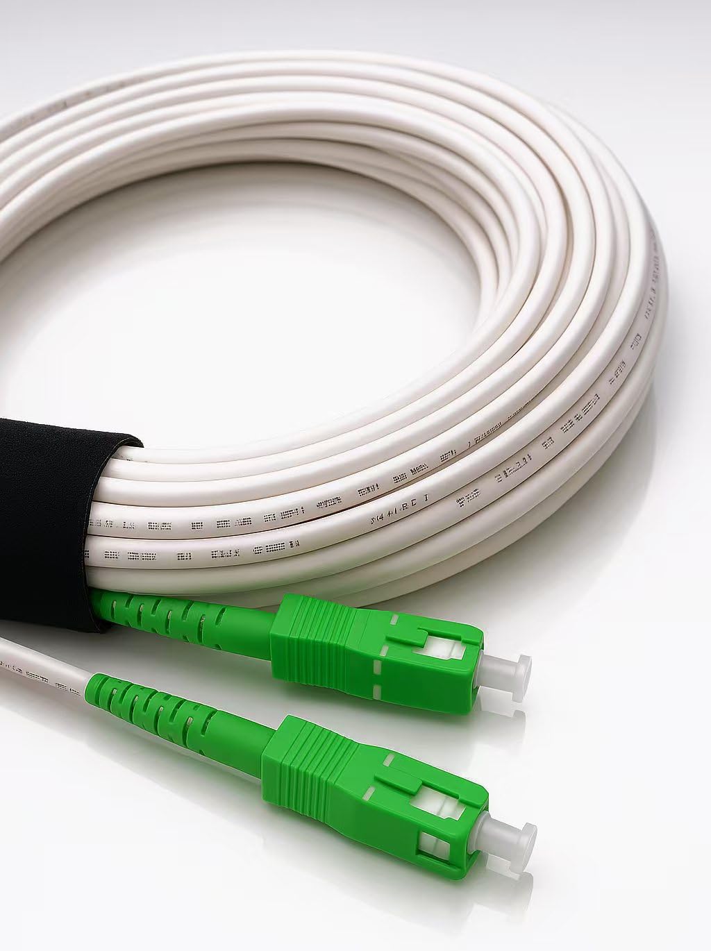 Elfcam® - 2m Fiber Optic Cable SC/APC to SC/APC Simplex Singlemode 9/125μm, Compatible with FTTH Cables, White (2M)