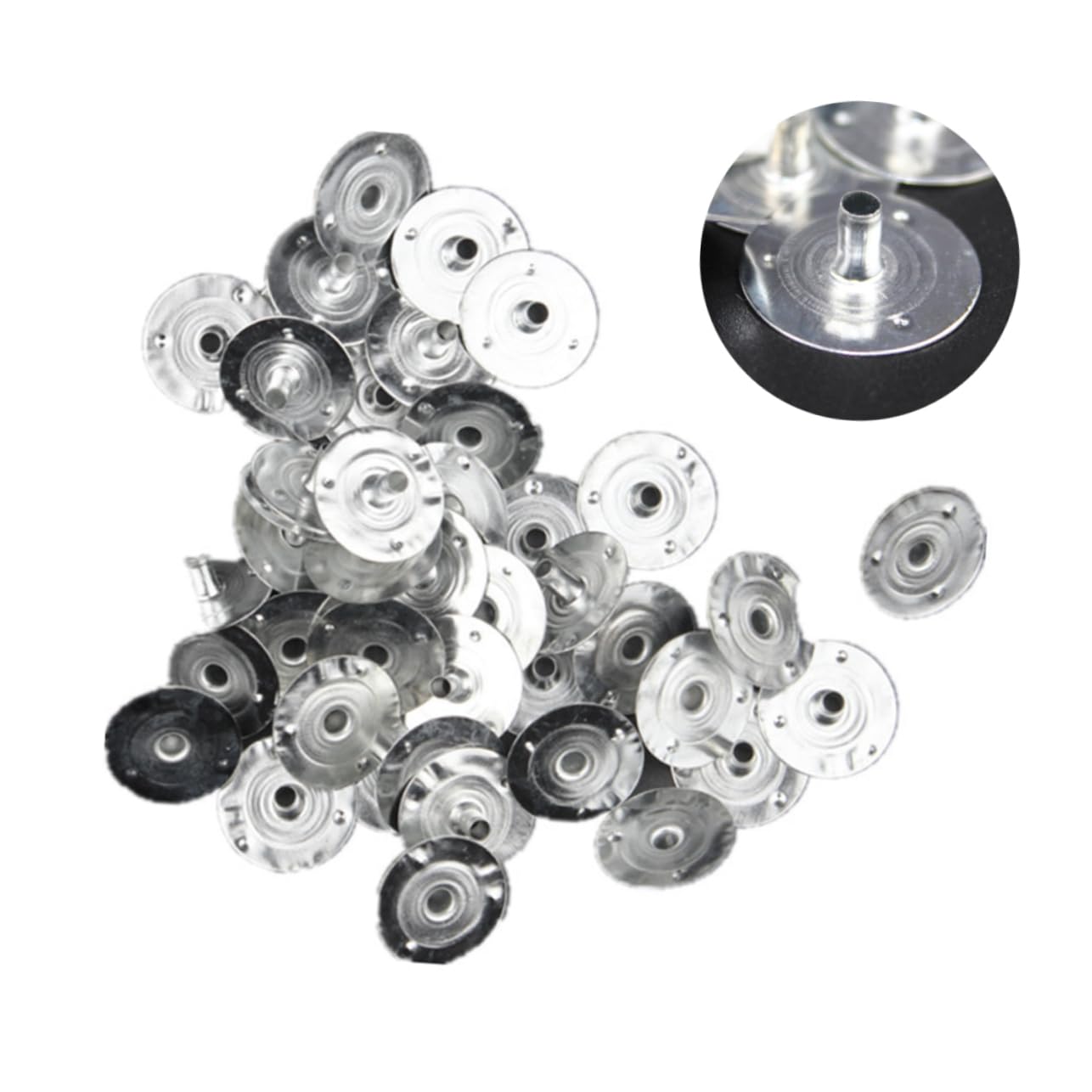 Homoyoyo 300pcs DIY Candle Wicks Bases Metal Candle Making Supplies Natural Look for Wax Cups Long-Lasting Metal Wick Holders for Handmade Candles