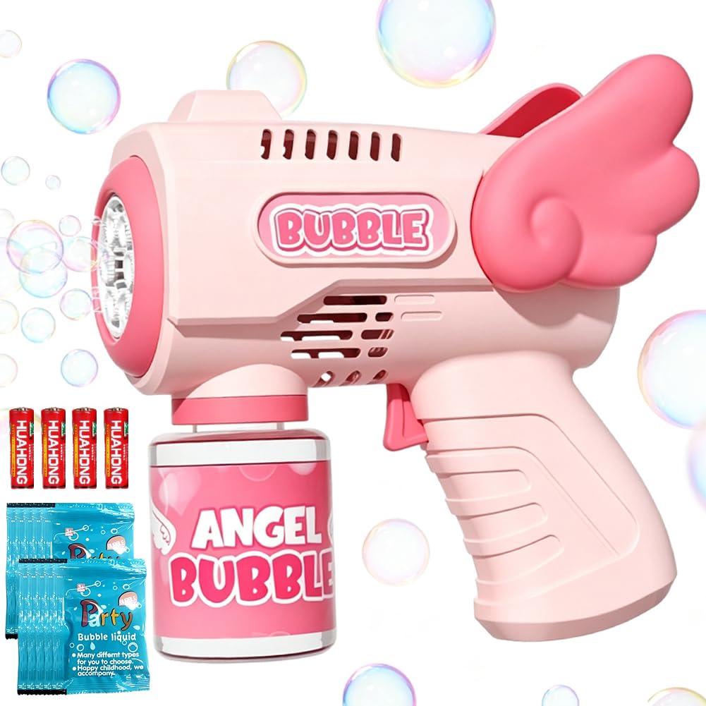 Bubble Guns Kit, Angel Wings Portable Bubble Making Toys, Automatic Bubble Maker Blower Machine, Boys Girls Birthday Party Bubble Makers, Summer Outdoor Garden Party Games Toy