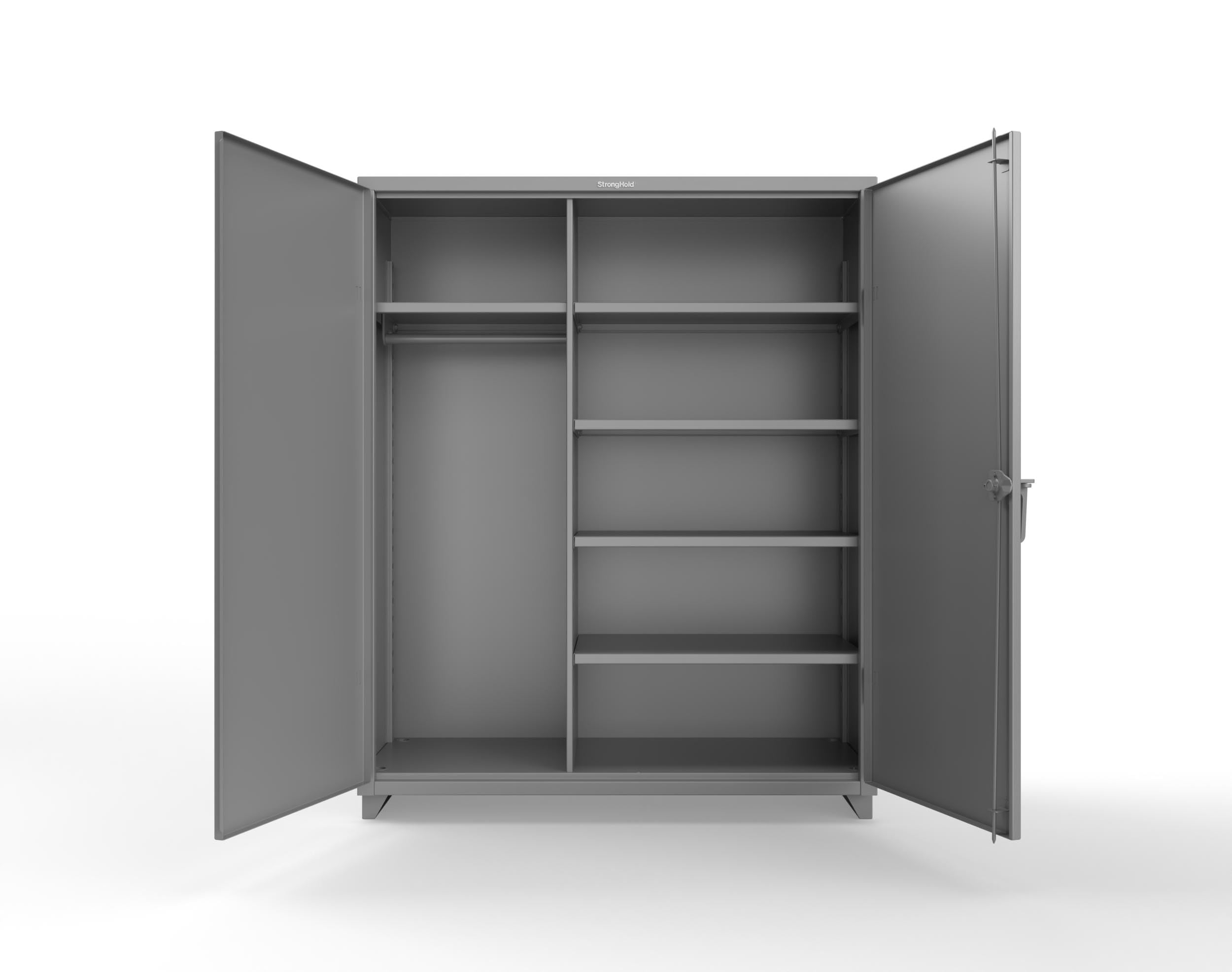 Strong Hold Extra Heavy Duty 14 GA Uniform Cabinet with 5 Shelves - 60 in. W x 24 in. D x 75 in. H