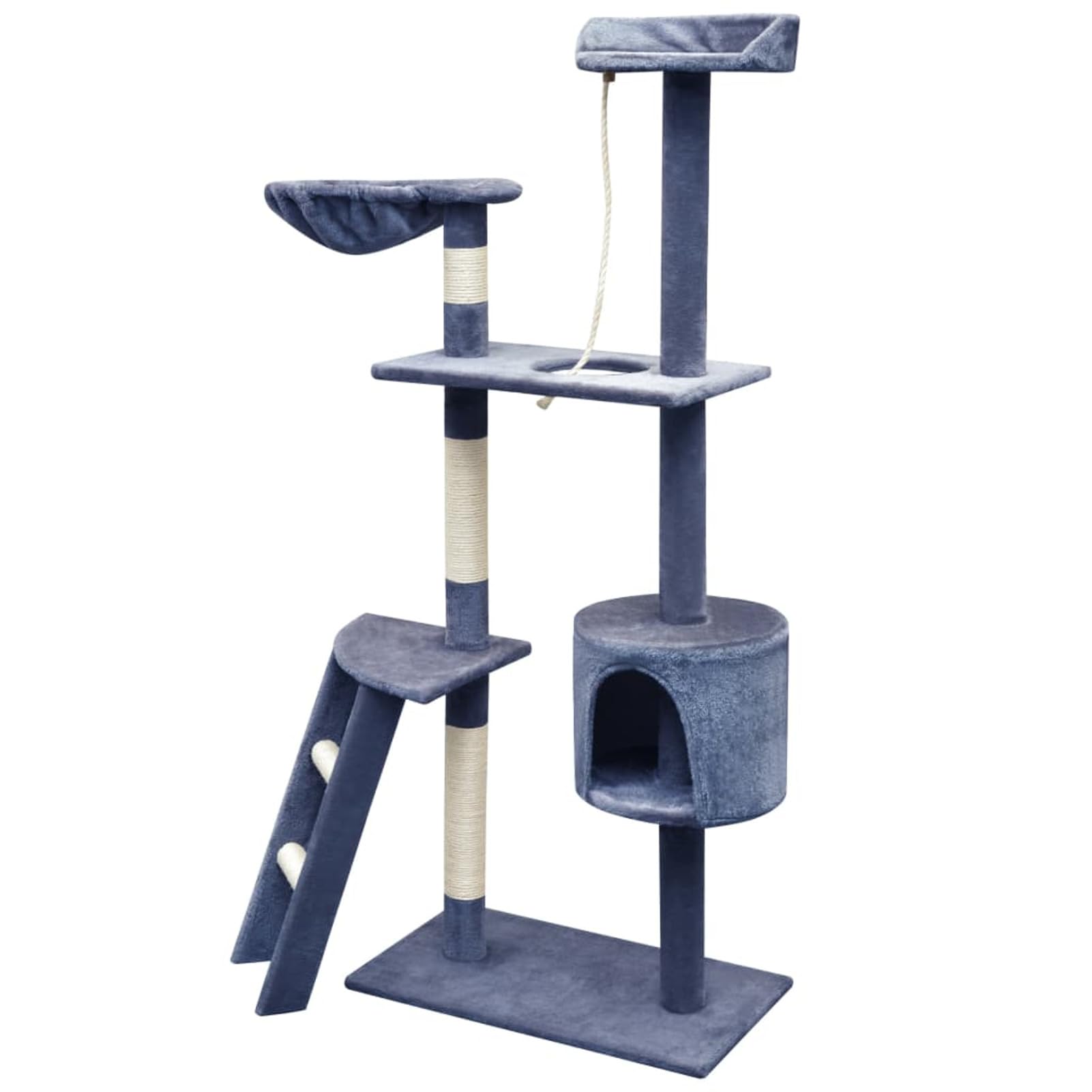 ShGaxin Rascador para Gatos Poste rascador de sisal, Rascador Gato, Arbol Rascador para Gatos, Gatos Accesorios, Torre Gatos, Arranhador para Gatos, Casa para Gatos, 150 cm Azul Oscuro