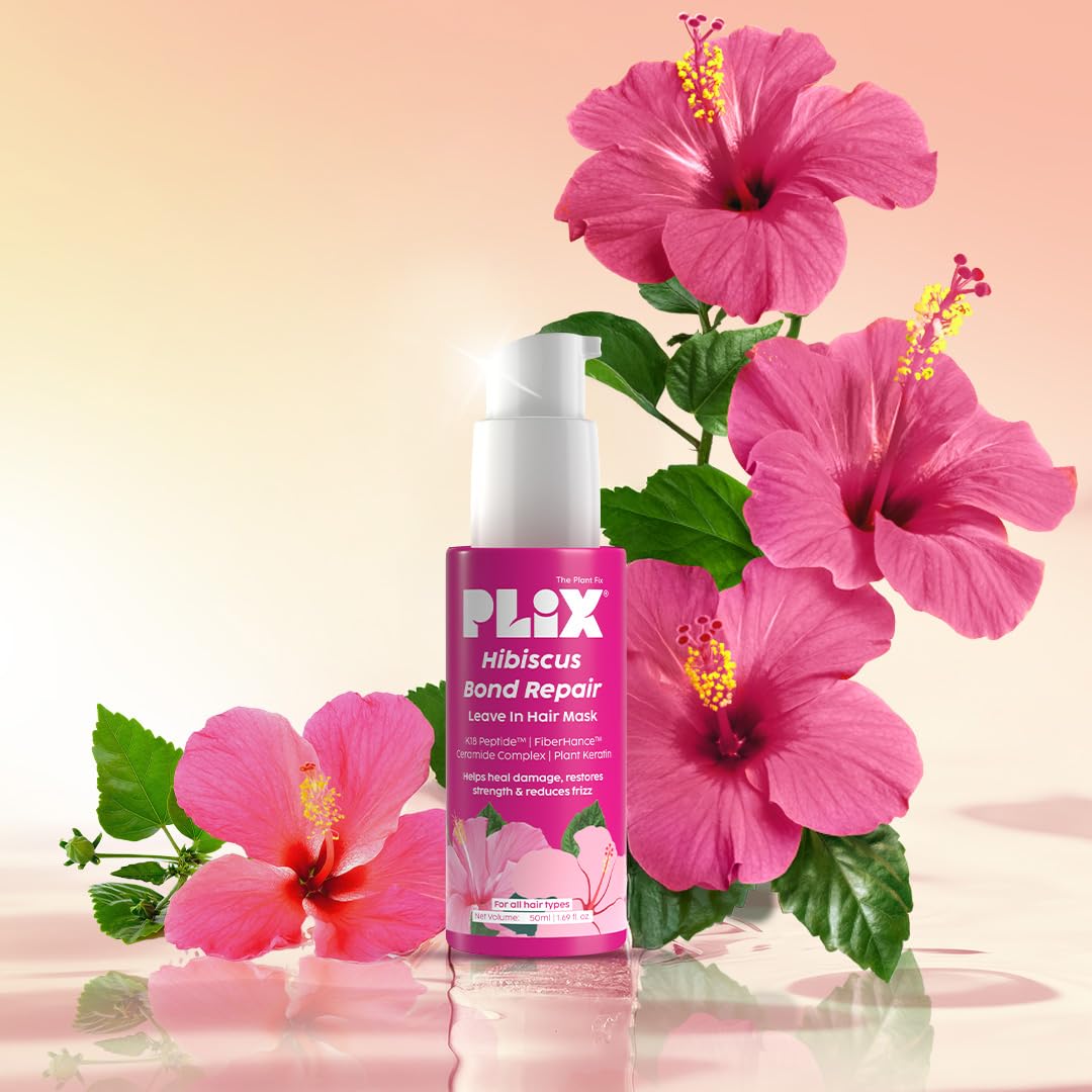 The Plant Fix Plix Hibiscus Bond Repair Leave-In Hair Mask | SH Oligopeptide 78 & FiberHance™ | Repairs Damage, Reduces Frizz & Strengthens Hair | Vegan & Sulfate-Free | 50g 1