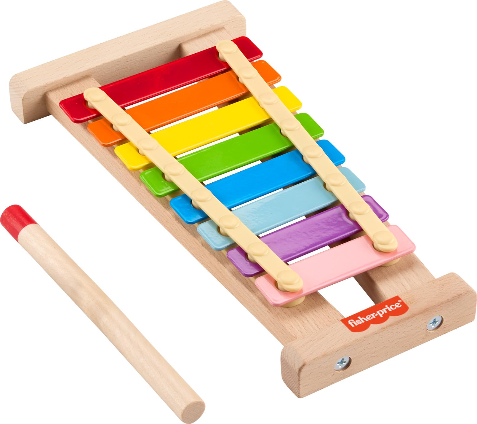 Fisher-Price - Xilofono in Legno, Set Musicale xilofono e martelletto in Legno Incluso per Lo Sviluppo delle capacità motorie complesse e sensoriali, Giocattolo per Bambini, 2+ Anni, HXV13