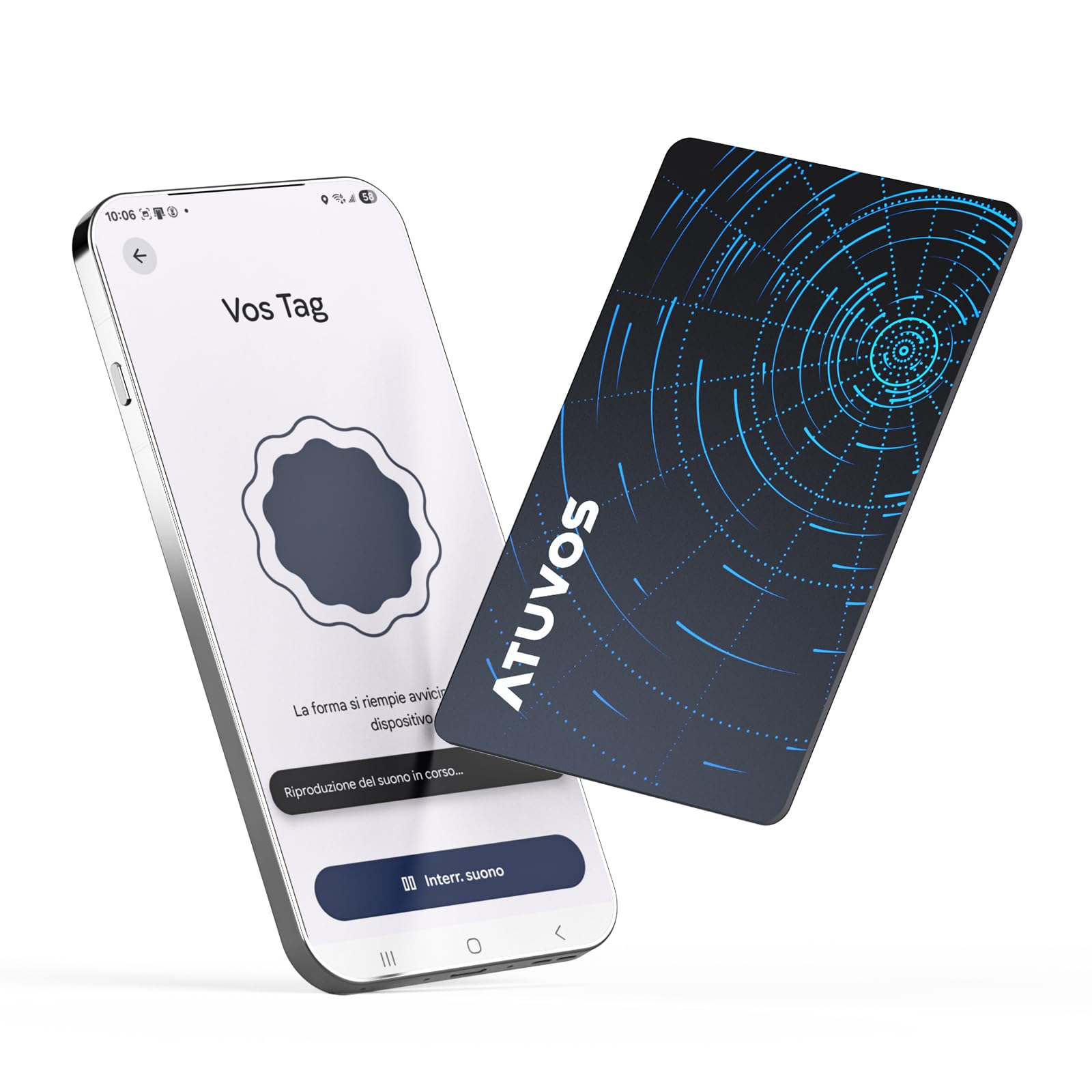 ATUVOS Air Tag Card Pro per Android & iOS, Dual System Ricaricabile Wallet Tracker Funziona con Google Funzioni Trova o Apple Dov'è APP, Smart Localizzatore per Portafoglio, Borse, Thin 1.6mm 1 Pezzo