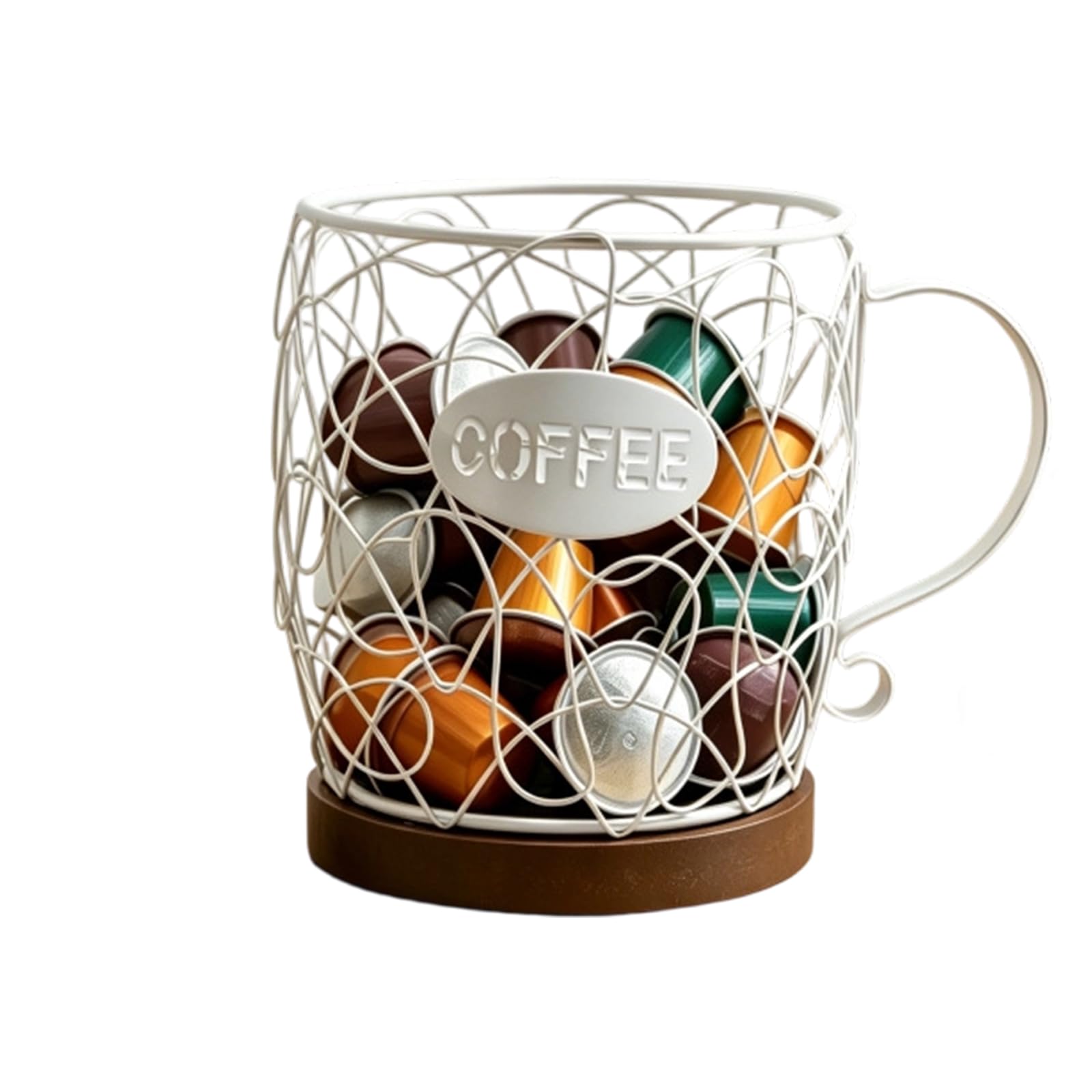 Kaeltsyn White Sturdy Metal Coffee Pods Dispenser For Quick Access In Busy Morning Routines Space Saving Coffee Storage