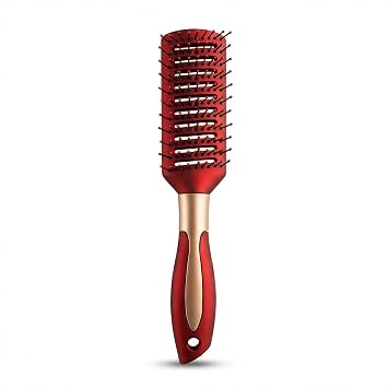 Vent Hair Brush for Women and Men, Detangling Wet Hair Brush with Ball Tipped Bristles for Wet/Dry Hair - All Hair Types with Nylon Bristles, Green 1 Pack-Black&Red