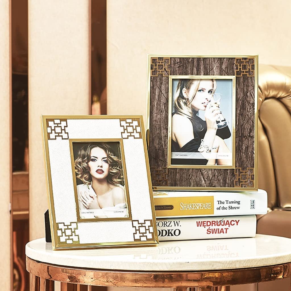 Prosta Ramka na Zdjęcia Metalowa Ramka Na Zdjęcia Dom Salon Kreatywny Model Pokój Sypialnia Gabinet Prostokątna Ramka Na Zdjęcia Klasyczna(A,7 inch)