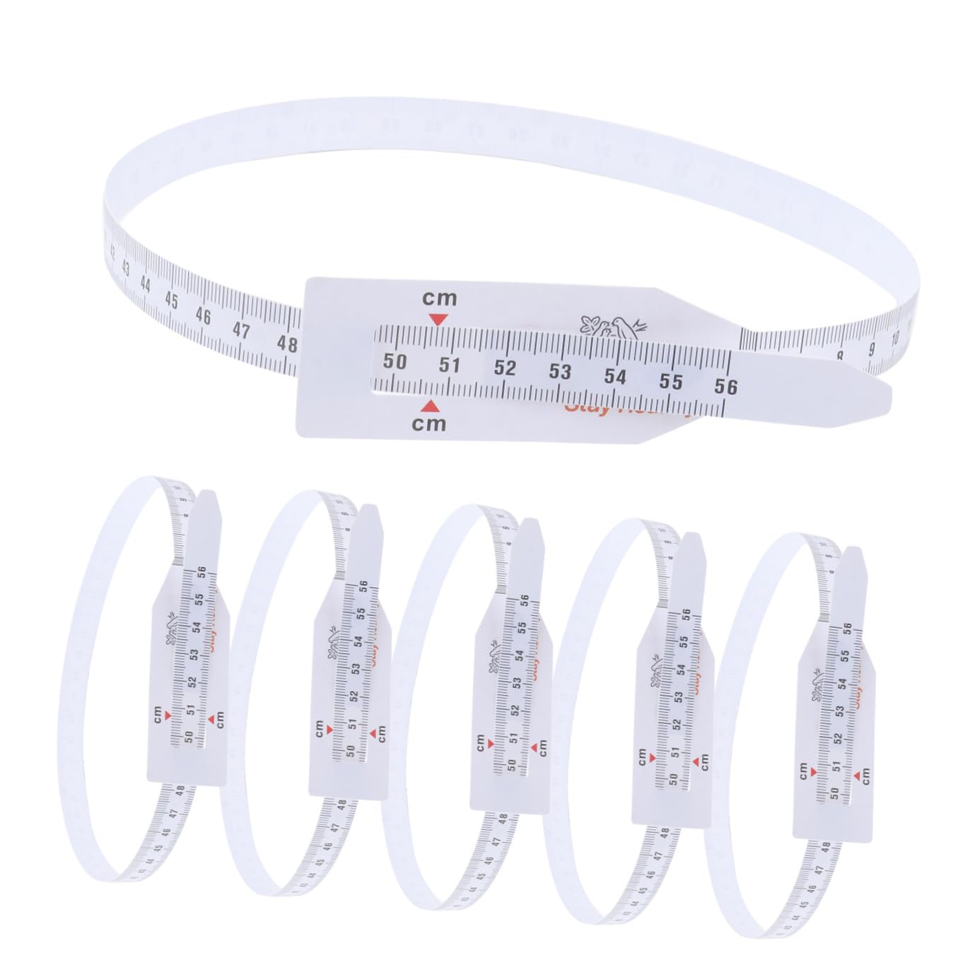 Cabilock Rubans à Mesurer la Circonférence en Plastique Blanc Lot de 6 pour Mesurer Tour de Tête et Bras Flexibles et Pratiques Mètre Ruban pour Bébé