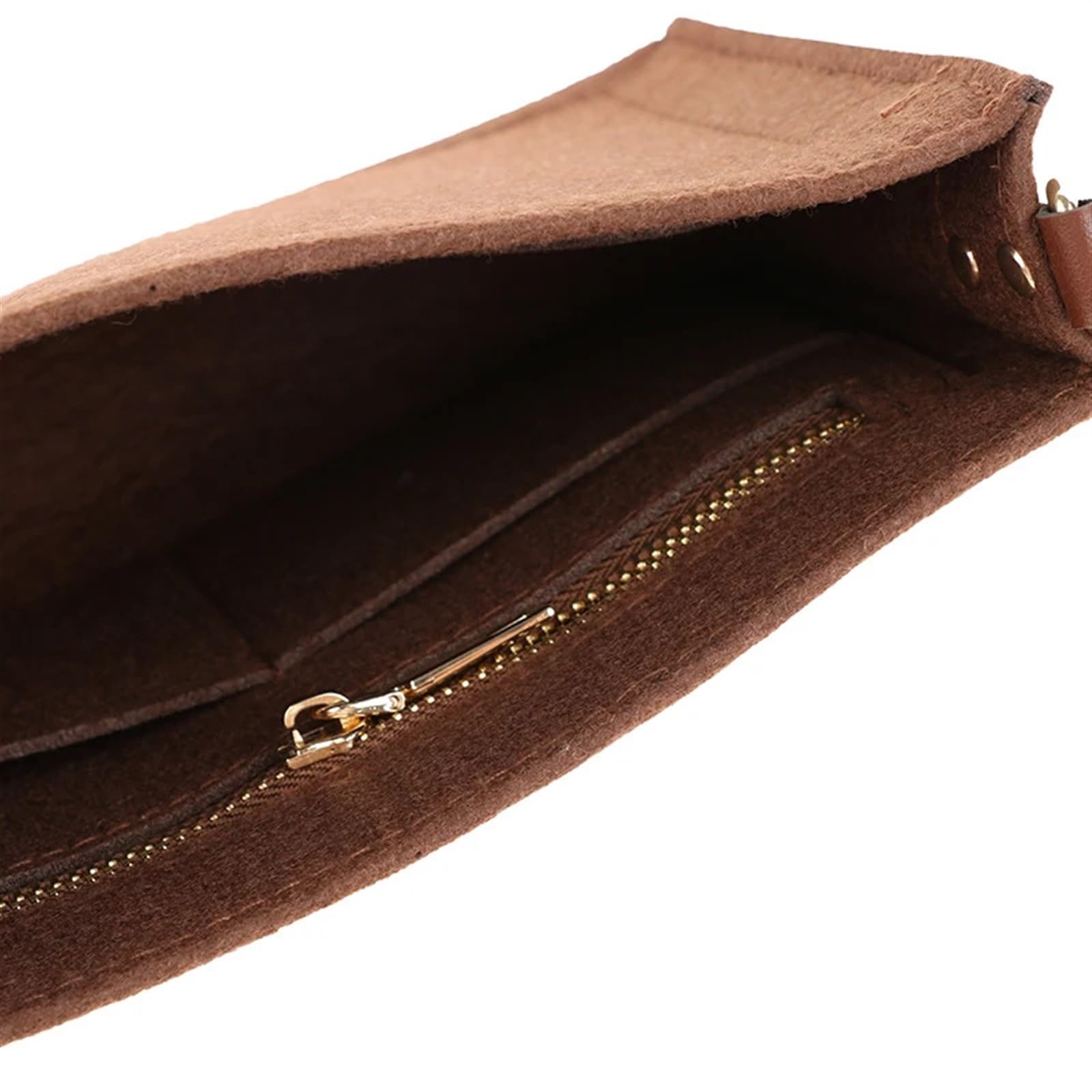 3 Stück Filztaschen-Organizer-Einsatz, Filztaschen-Geldbörsen-Einsatz-Organizer mit Kette, Make-up-Taschen-Einsatz FüR Damen(Khaki)