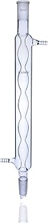 Glass Allihn Condenser for Reflux & Apparatus with 24/40 Joints 200mm in Length Organic Chemistry Lab Glassware with Glass Hose Connections