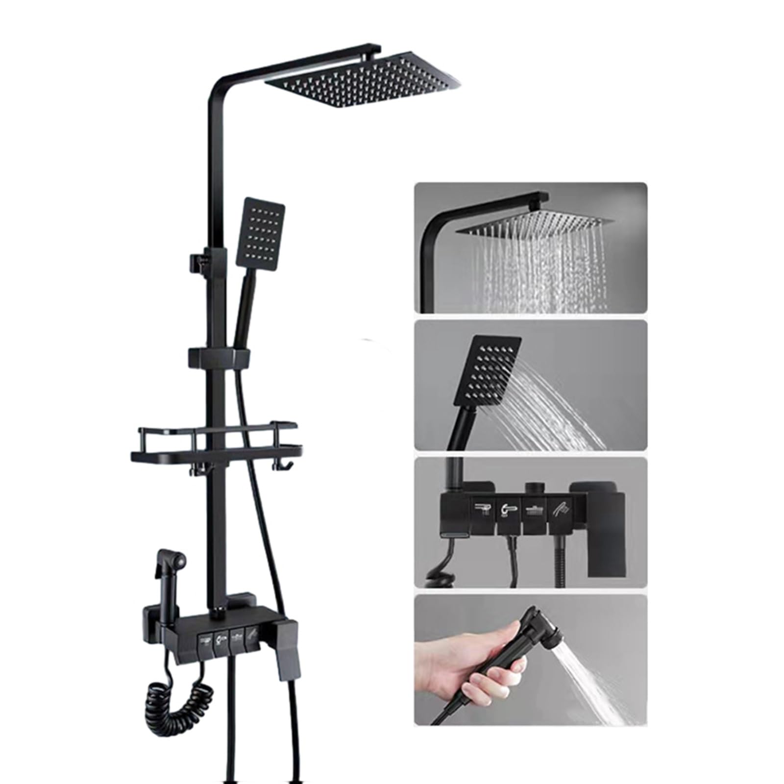 Système de douche thermostatique pour salle de bain familiale avec douchette réglable