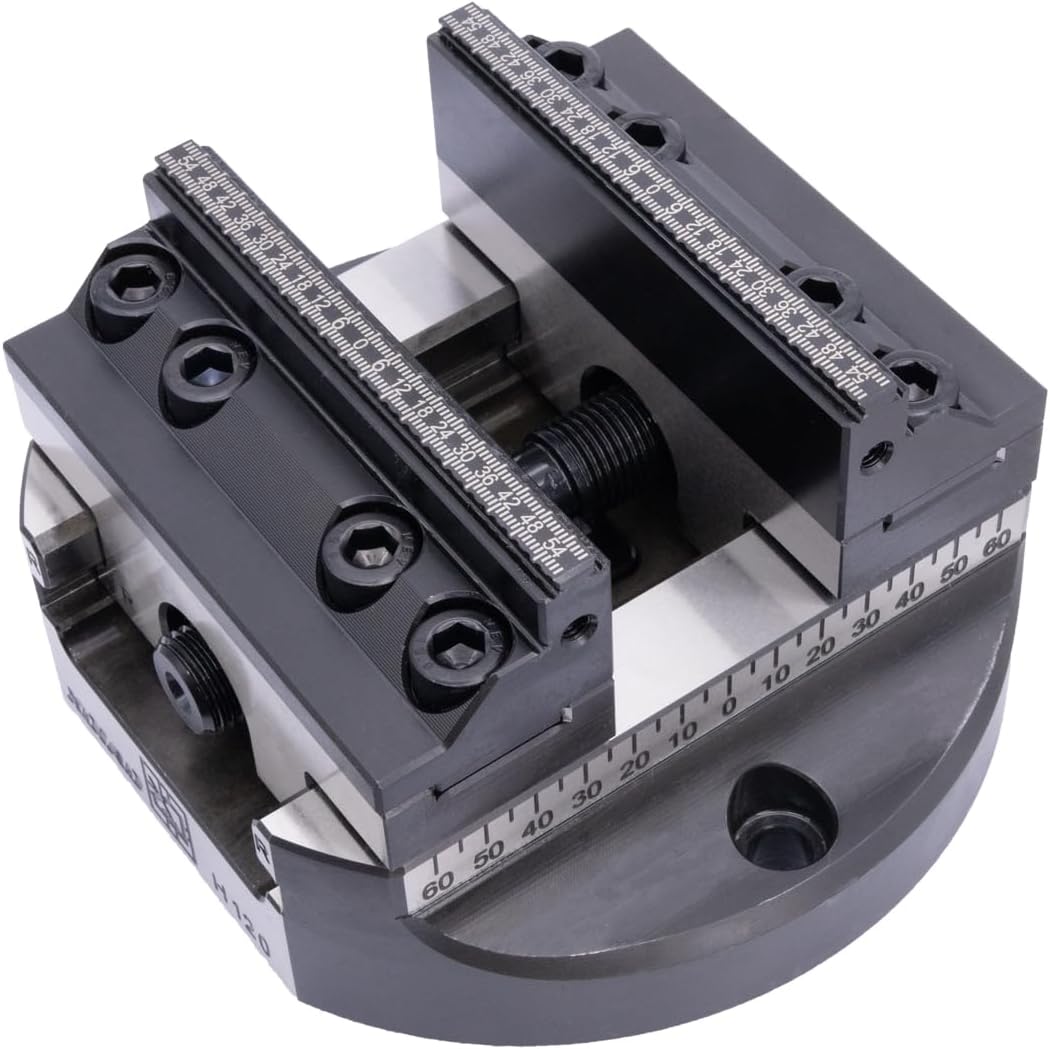 H120-6-150 Self-Centering CNC Vise, 0-150mm (0-5.91") Jaw Opening, 100Nm Torque, ±0.02mm Repeatability, Alloy Steel, Contour Machining Ready