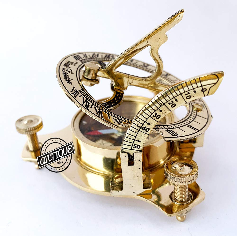 Bussola in ottone con meridiana, orologio da tasca per sole, escursionismo, viaggi, campeggio, strumenti di navigazione, per viaggiatori, regalo per figlio, figlia