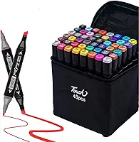 Caneta Marcador Para Colorir Desenho Profissional 36, 48, 60, 80 Cores Conjunto De Canetinhas Pontas Duplas Codificados por Cores Vivas para Desenho (48)