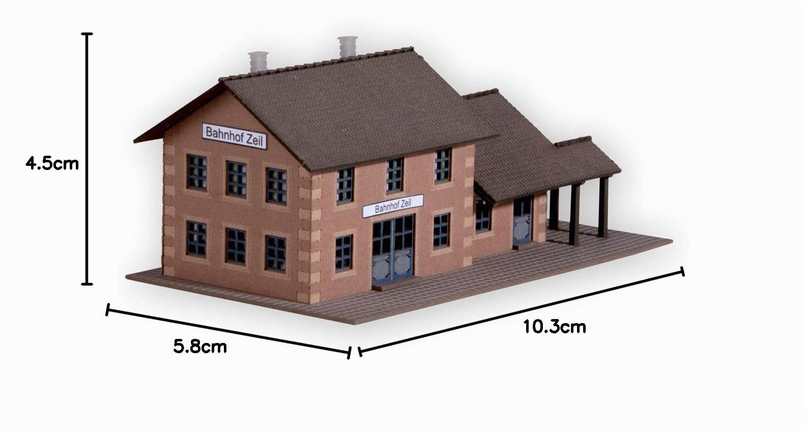 NOCH Bahnhof „Zeil“, realistisches Modellgebäude, 10,3 x 5,8 cm, perfekt für Spur Z Modelleisenbahnanlagen