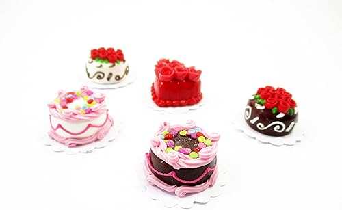Miniatura 4 de Casa de muñecas Miniaturas Alimentos Mixtos 5 Rose Flower Cake 0.787 in Supply Cakes 13382