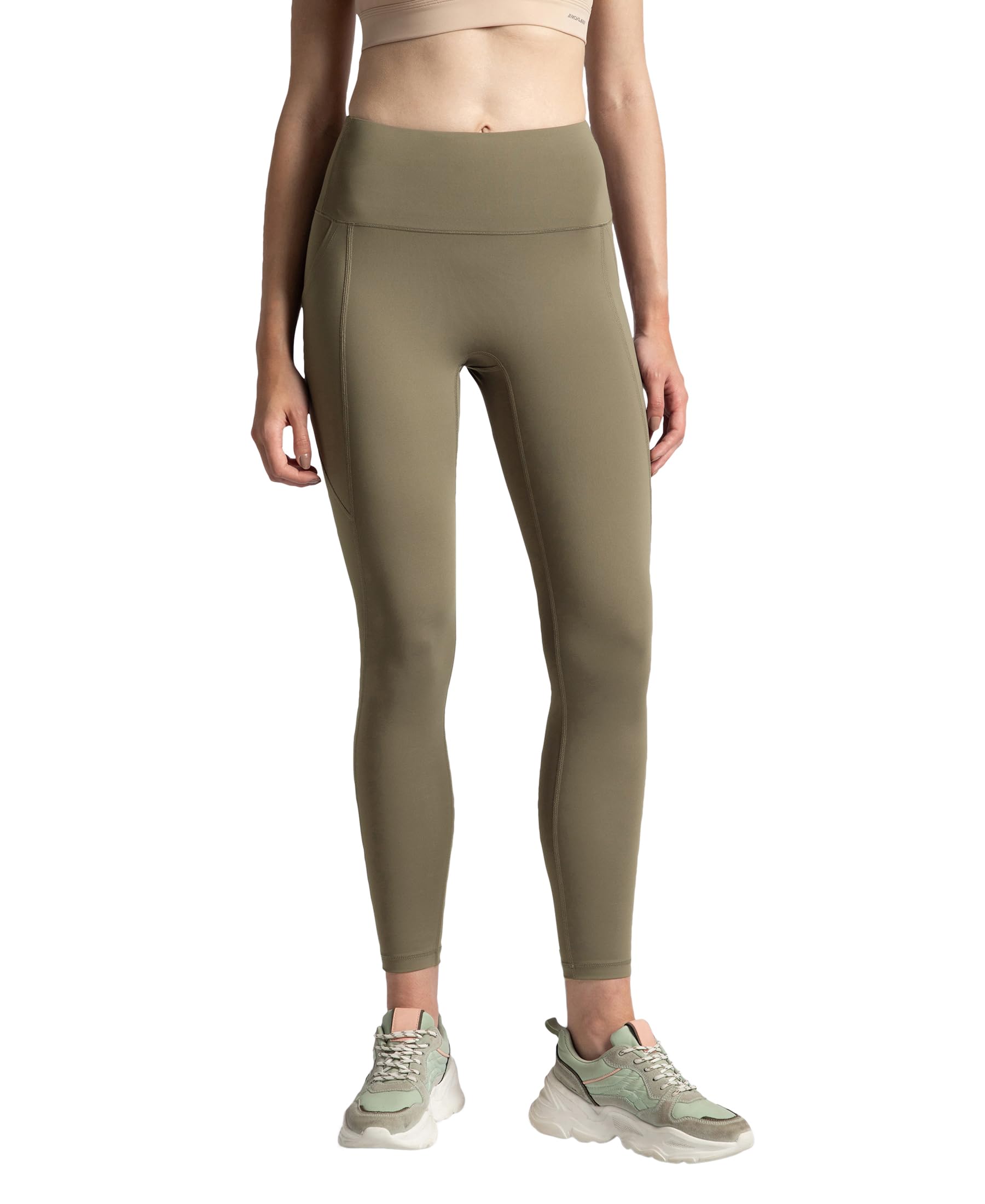 MW68 Women's Microfiber Elastane Stretch Performance 7/8th Leggings with Broadwaistband & Back Pocket_Earth_S-image-15
