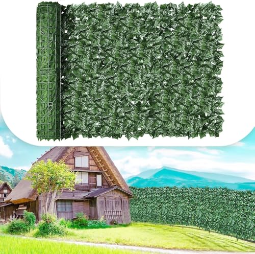 Artificial Ivy Leaf Privacy Fence Screen Roll for Outdoor Decor, Garden Landscaping, Wall Covering, Uv Resistant Greenery, Ideal for Backyard and Balcony 2x2m