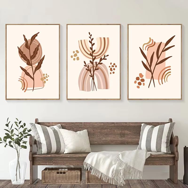 Affiche sur toile feuilles de plantes abstraites 30x42cm sans cadre